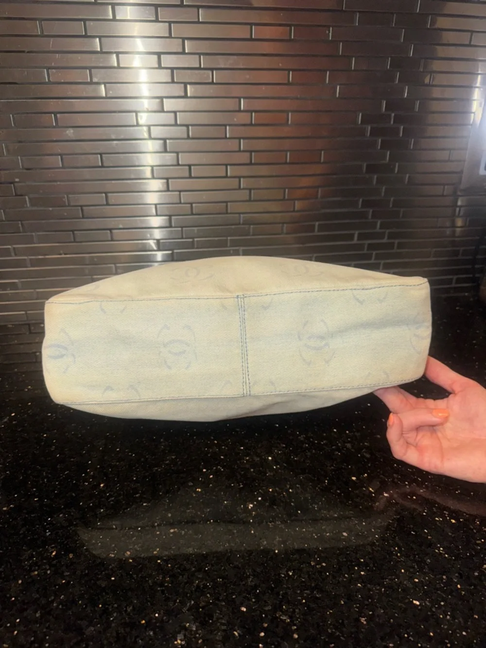 CHANEL Light Blue Denim Shoulder Bag - Picture 7 of 14